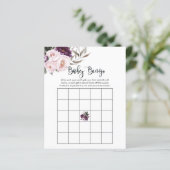 Deep Velvet Floral Baby shower Bingo (Staand voorkant)