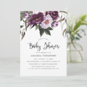 Deep Velvet Floral Baby shower Kaart (Staand voorkant)