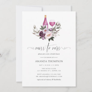 Deep Velvet Floral Vrijgezellenfeest Wine Tasting Kaart