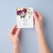 Deep Velvet Floral Wedding Invitation Flyer (Hand)