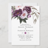 Deep Velvet Floral Wedding Rehearsal Dinner Kaart (Voorkant)