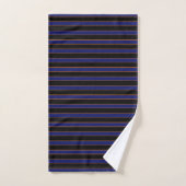 Deep Vintage Striped Blue Pattern Bath Towels (Serviette à main)
