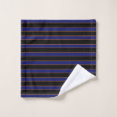 Deep Vintage Striped Blue Pattern Bath Towels (Gant de toilette)