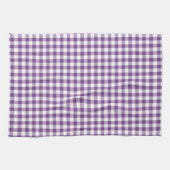 Deep Violet Paarse en witte Gingham Pattern Theedoek (Horizontaal)