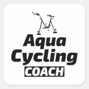 Deep Water Aqua jogging Pool Running Fitness Vierkante Sticker