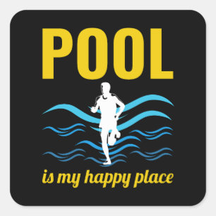 Deep Water Aqua jogging Pool Running Fitness Vierkante Sticker