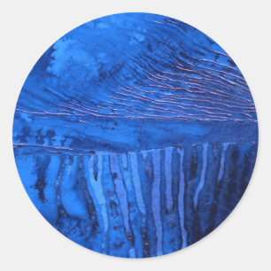 "Deep Waters #2" Abstract design ticker Ronde Sticker