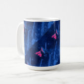 "Deep Waters #3 on Pink Tiled" Abstract Design Mug (Devant gauche)