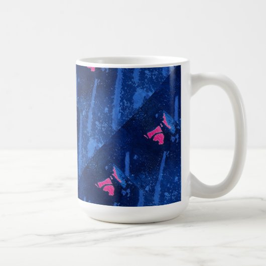 "Deep Waters #3 on Pink Tiled" Abstract Design Mug (Droite)