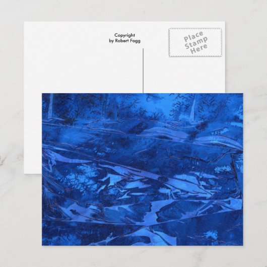 "Deep Waters #5" Carte postale abstraite Design (Devant / Derrière)
