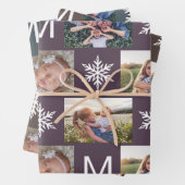 Deep Winter Snowflakes Monogram Fotocollage Inpakpapier Vel (In situ)