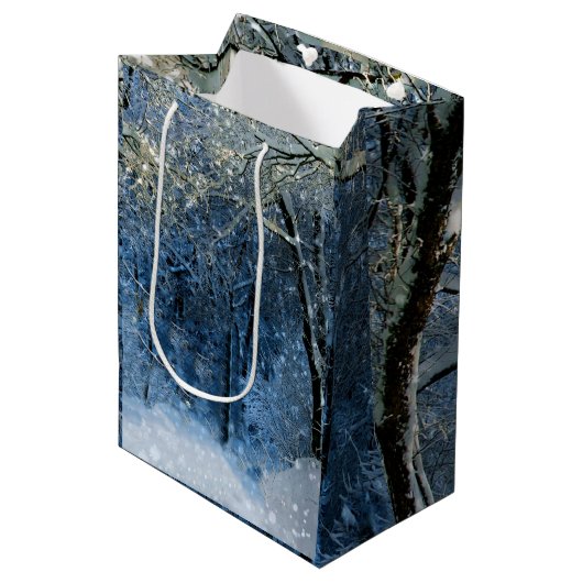 Deep Woods Winter Wonderland Sac cadeau magique (Devant Angle)