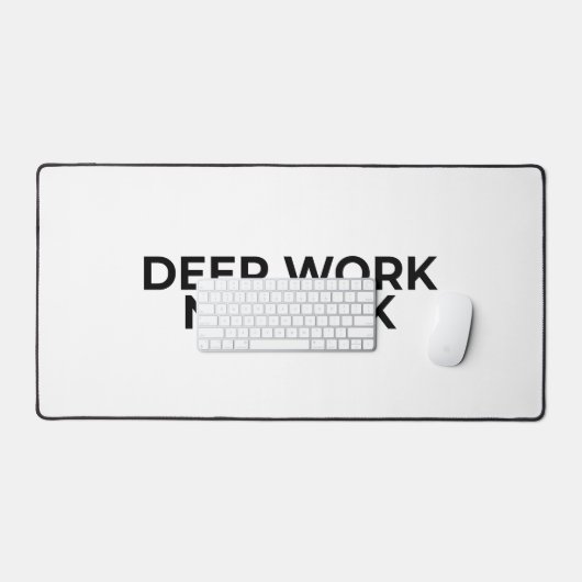 Deep Work No Luck Large Minimalist Typographic  (Clavier et souris)