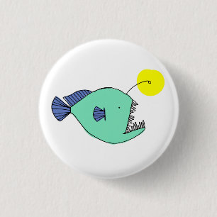 Deep Zee Anglerfish Badge Ronde Button 3,2 Cm