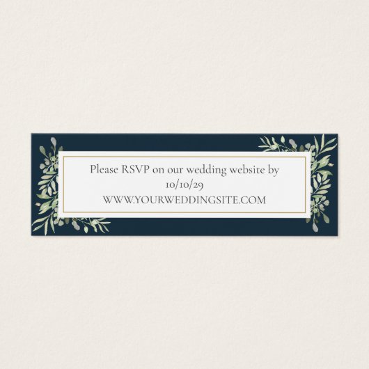 Deep Zee Blauw Groen Bruiloft Website RSVP Kaart (Voorkant)