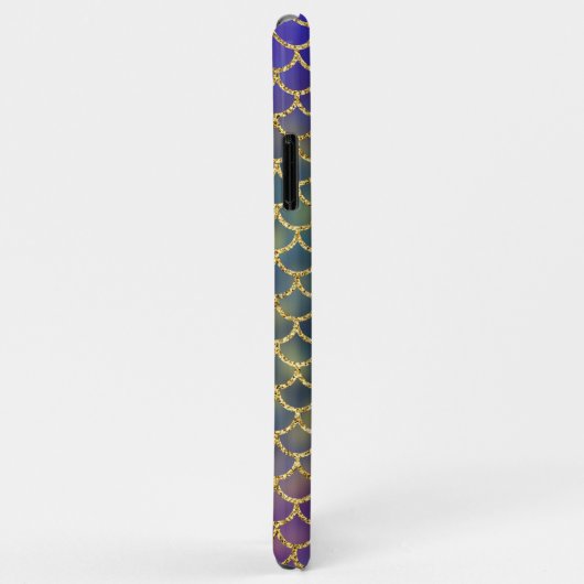 Deep Zee Blue Mermaid Scales Design Case-Mate iPhone Case (Achterkant/rechts)