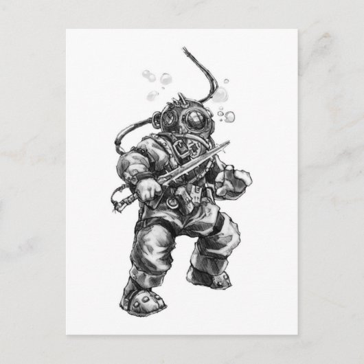 Deep Zee Diver Briefkaart (Voorkant)