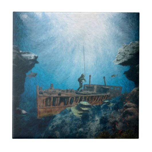 Deep Zee Diver Tegeltje (Voorkant)