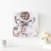 Deep Zee Diver Vierkante Klok (Huis)