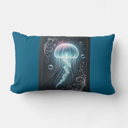 Deep Zee Elegance: Jellyfish Glow Design Kussen (Voorkant)
