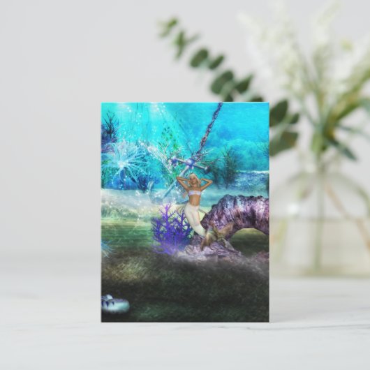 Deep Zee Mermaid Briefkaart (Staand voorkant)