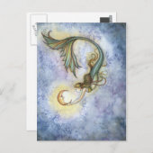 Deep Zee Moon Mermaid Briefkaart (Voorkant / Achterkant)