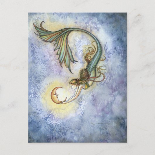 Deep Zee Moon Mermaid Briefkaart (Voorkant)