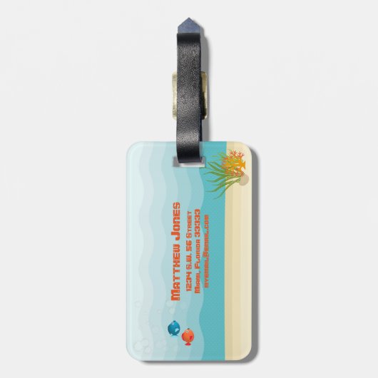 Deep Zee Yellow Submarine Bagagelabel (Achterkant verticaal)