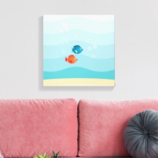 Deep Zee Yellow Submarine Canvas Afdruk (Insitu (Woonkamer))