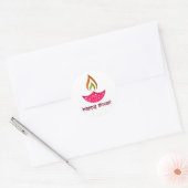 Deepak voor diwali ronde sticker (Envelop)