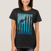 DeepDive Squad US Flag Underwater Scuba Diving T-shirt (Voorkant)