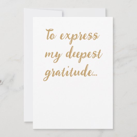 Deepest Dankbaarheid Dank u kaart (Achterkant)