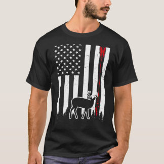 Deer American Flag USA Hunter Hunt Deer Hunter Hun T-shirt