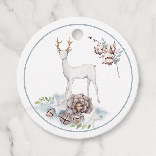 Deer and Kerstdecorations in Pastels Bedankjes Labels (Voorkant)