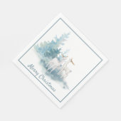 Deer and Pine Trees Holiday Servet (Hoek)