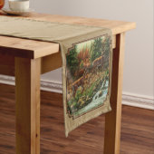 Deer and Stream Waterfall Tan Medium Tafelloper (Voorbeeld)