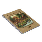 Deer and Stream Waterfall Tan Notitieboek (Rechterzijde)