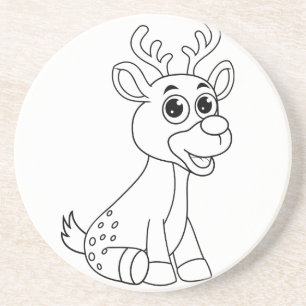Deer Animal Fawn Baby Young Animal Cute Briefkaart Zandsteen Onderzetter