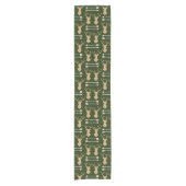 Deer Antler Arrow Forest Green Pattern Korte Tafelloper (Voorkant)