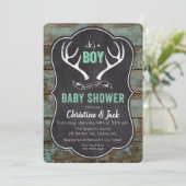 Deer Antler Boy Baby shower Kaart (Staand voorkant)