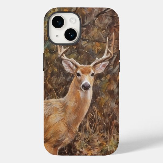 Deer Antler Buck Wild Deer Art Phone Case (Achterkant)
