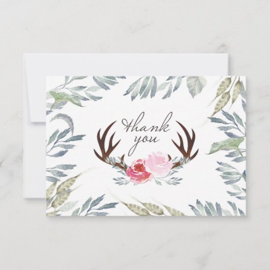 Deer Antler Carte de remerciements Baby shower fil (Devant)