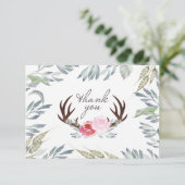 Deer Antler Carte de remerciements Baby shower fil (Debout devant)