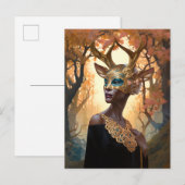 Deer Antler Crown Mask Fantasy Art Briefkaart (Voorkant / Achterkant)