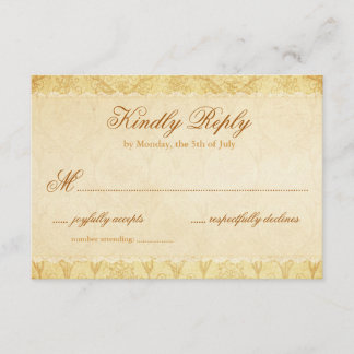 Deer Antler Damask Mariage à la crème Vintage RSVP