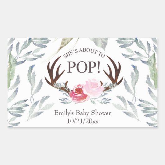 Deer Antler gaat Pop mini Champagne Label (Voorkant)