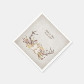 Deer Antler met bloemboeket Servet (Hoek)