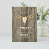 Deer Antler Rustic Wood Southwestern Wedding RSVP (Debout devant)