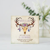 Deer Antler Southwestern Wedding Kaart (Staand voorkant)