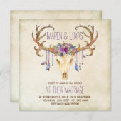 Deer Antler Southwestern Wedding Kaart (Voorkant / Achterkant)